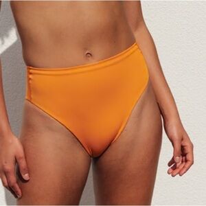 Left On Friday Orange High-Waist Bikini Bottoms